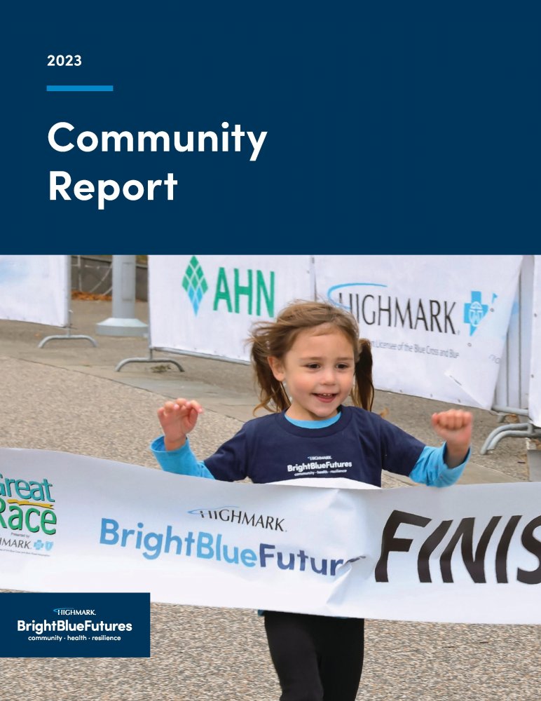 Project Search Highlighted in Highmark Bright Blue Futures Community Report